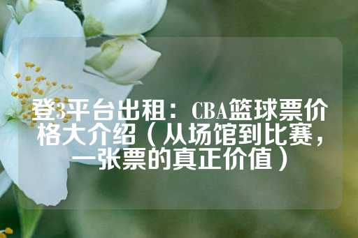 登3平台出租：CBA篮球票价格大介绍（从场馆到比赛，一张票的真正价值）