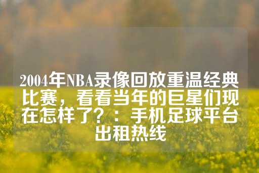 2004年NBA录像回放重温经典比赛，看看当年的巨星们现在怎样了？：手机足球平台出租热线-第1张图片-皇冠信用盘出租