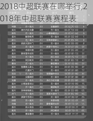 2018年7月17号中超在哪踢 赛程安排及比赛地点-第2张图片-www.211178.com_果博福布斯